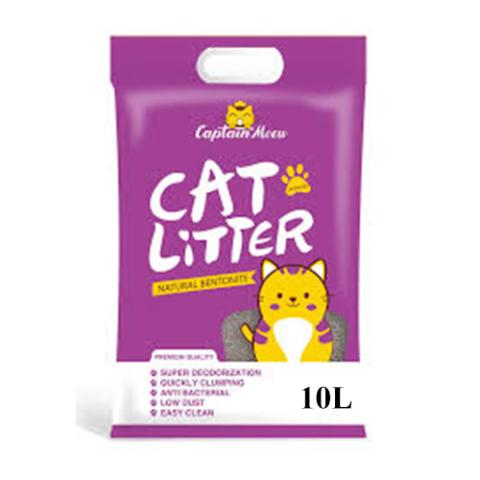 Captain Meow Natural Bentonite Cat Litter 10L Levender