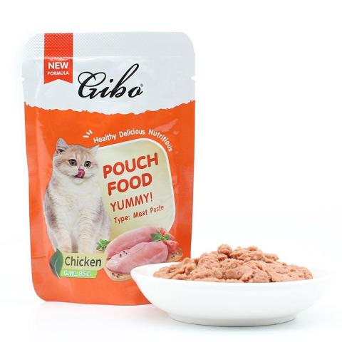 Gibo Wet Pouch cat food with chicken meat pate Pouch 85g