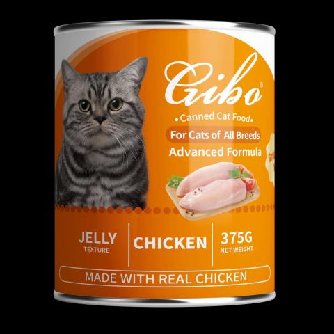 Gibo Wet cat food with chicken jelly can 375g