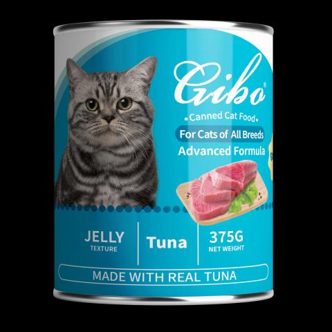 Gibo Wet cat food with tuna jelly can 375g