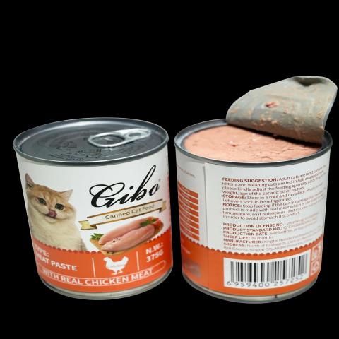 Gibo Wet cat food with chicken meat past can 375g