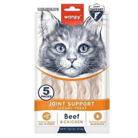 Wanpy Adult Cat Functional Creamy Lickable Treat - Beef & Chicken (Joint Support) 70 g