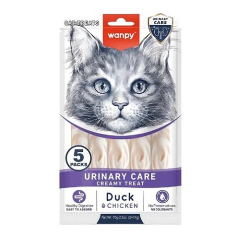 Wanpy Adult Cat Functional Creamy Lickable Treat - Duck & Chicken (Urinary Care) 70g