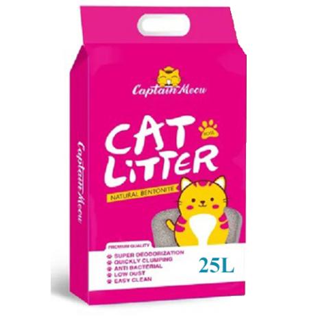 Captain Meow Natural Bentonite Cat Litter  (20 KG) 25L Rose