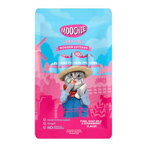 Moochie Cat Fairy Puree Treat Tuna, Goat Milk & Strawberry 15gx5