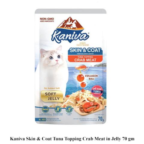 Kaniva Skin & Coat Tuna Topping Crab Meat in Jelly 70 gm