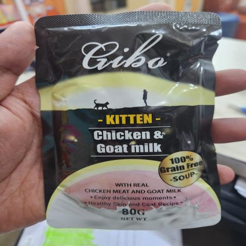 Gibo Wet Pouch kitten food Chicken & Got milk Flavor 80gm Grain Free