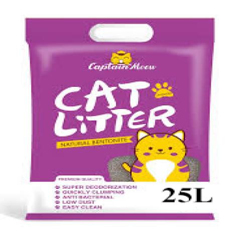 Captain Meow Natural Bentonite Cat Litter (20 KG) 25L Levender