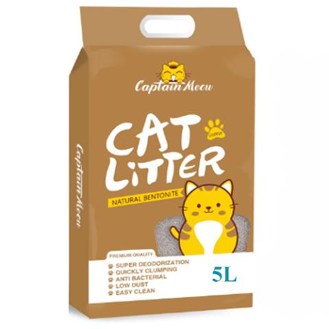 Captain Meow Natural Bentonite Cat Litter 5L Coffee