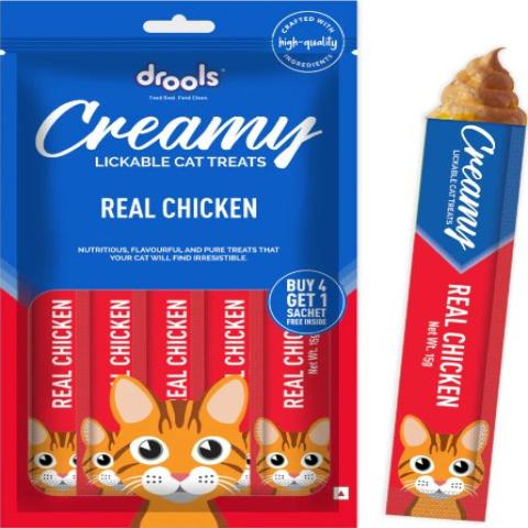 Drools Creamy Lickable Cat Treats Real Chicken 15g x 5