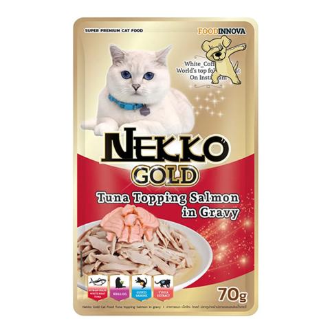 Nekko Gold Tuna Topping Salmon in Gravy 70g