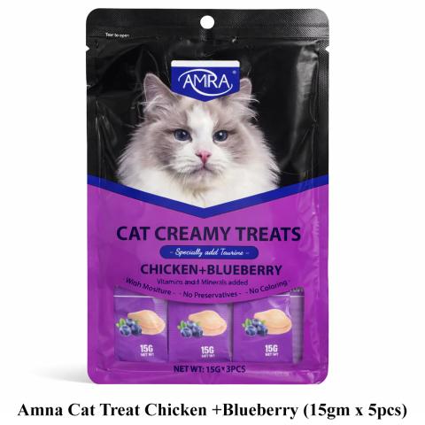 Amna Cat Treat Chicken +Blueberry (15gm x 5pcs)