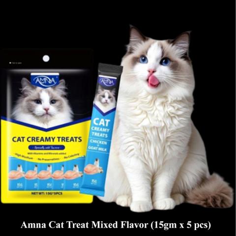 Amna Cat Treat Mixed Flavor (15gm x 5 pcs)