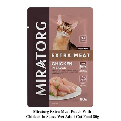 Miratorg Extra Meat Pouch With Chicken In Sauce Wet Adult Cat Food 80g