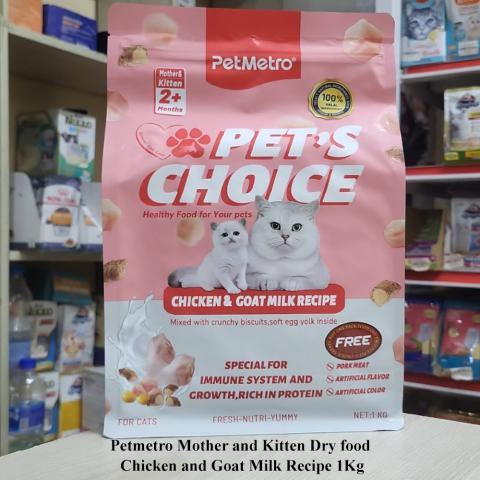 Petmetro Mother and Kitten Dry food Chicken and Goat Milk Recipe 1Kg