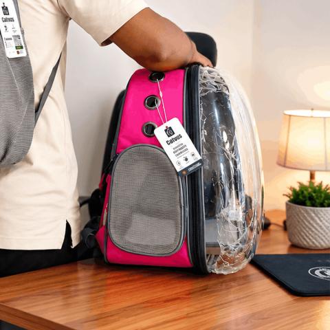 Transparent Cat Carrier Apple Shape Pink